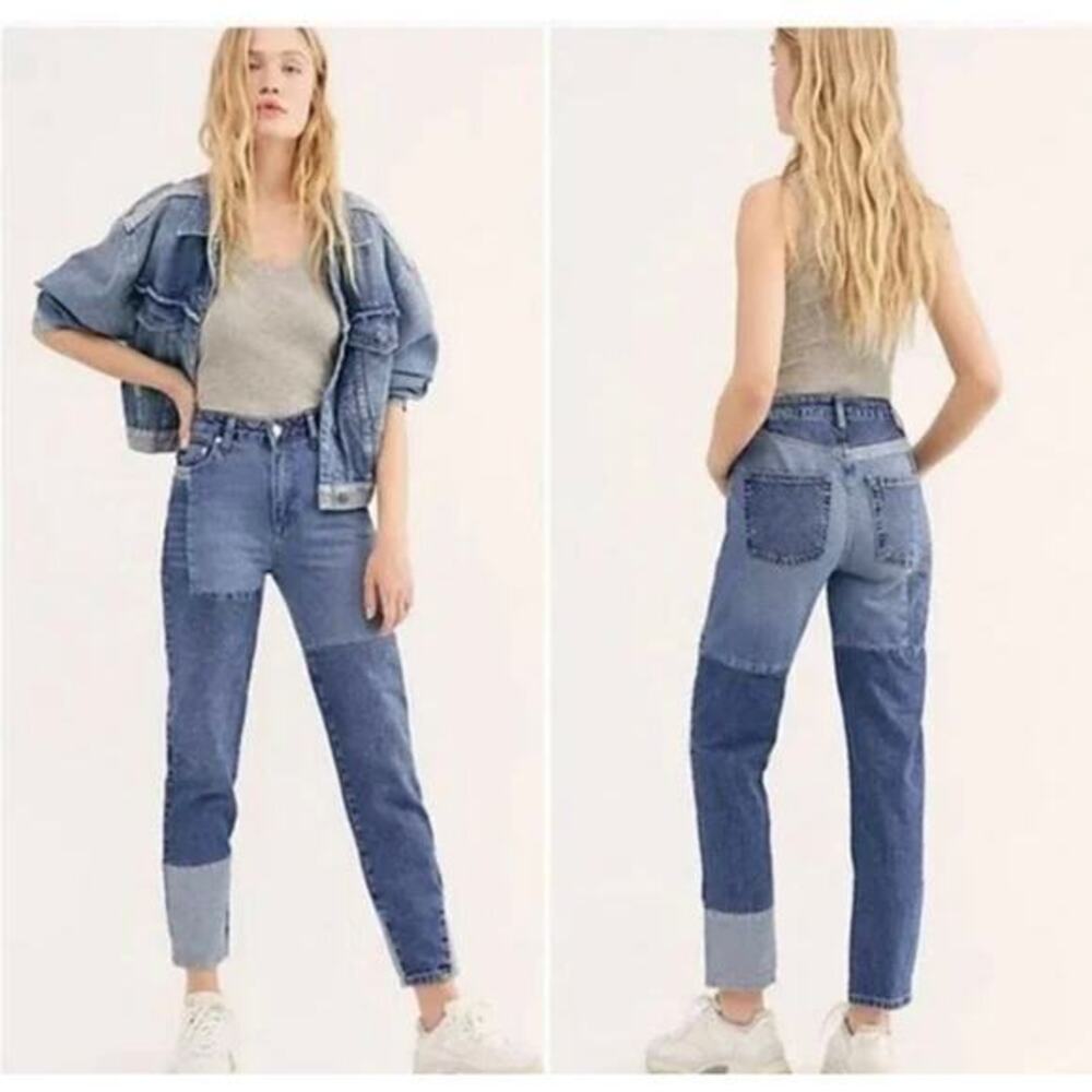 We the Free By Free people patchwork, straight leg jeans, size 27will